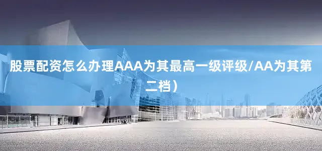 股票配资怎么办理AAA为其最高一级评级/AA为其第二档）