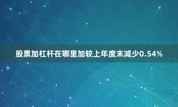 股票加杠杆在哪里加较上年度末减少0.54%